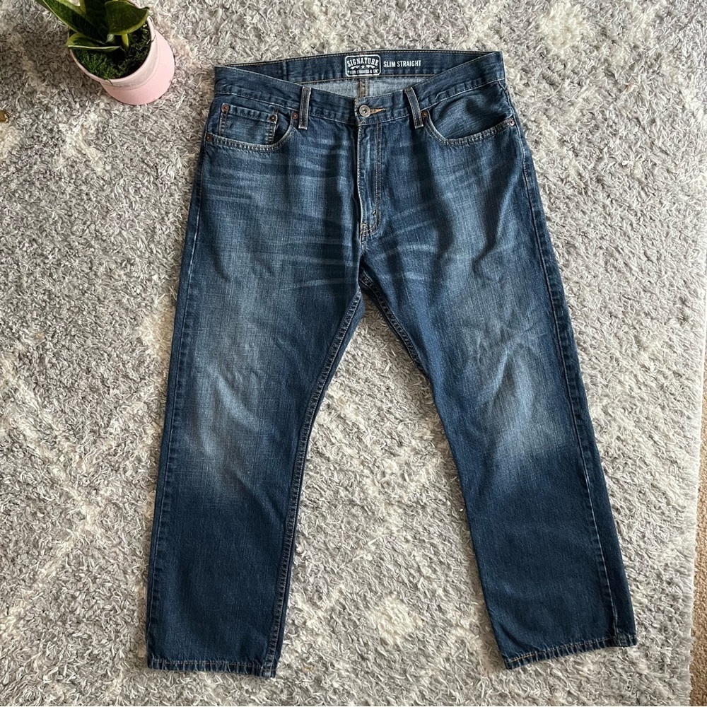 Mens Signature Levi Strauss Slim Straight Jeans
